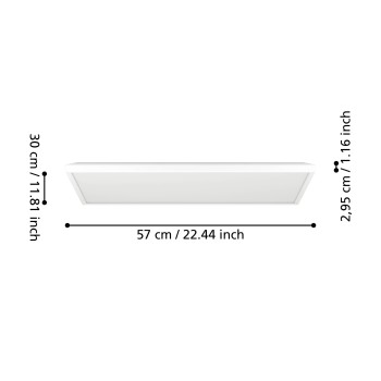 Panou LED ROVITO-Z alb Eglo 901477, 57x30 cm, 17.2W