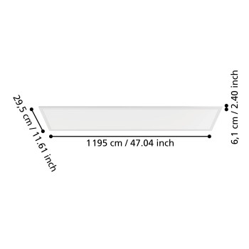 Panou LED MORADILLO alb Eglo 901494, 119.5x29.5 cm, 33W