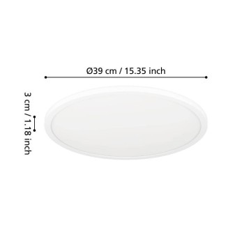 Panou LED MINERARIO alb Eglo 901577, D39 cm, 20.2W