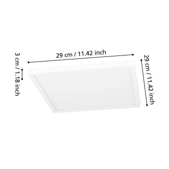 Panou LED MINERARIO alb Eglo 901578, 29x29 cm, 16.4W