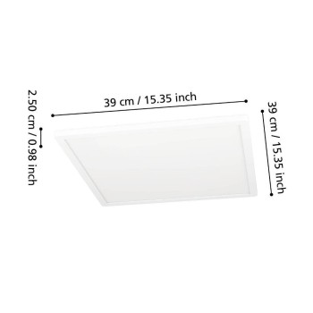 Panou LED MINERARIO alb Eglo 901579, 39x39 cm, 20.4W