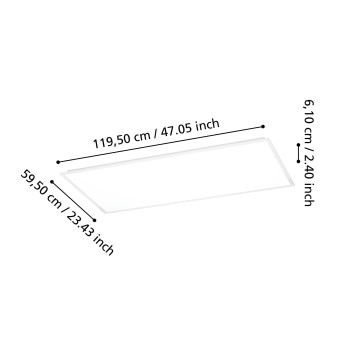 Panou LED MORADILLO alb Eglo 902301, 119.5x59.5 cm, 36.5W