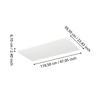 Panou LED MORADILLO-R alb Eglo 902303, 119.5x59.5 cm, 35.5W