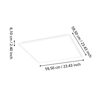 Panou LED MORADILLO-R alb Eglo 902305, 59.5x59.5 cm, 33W