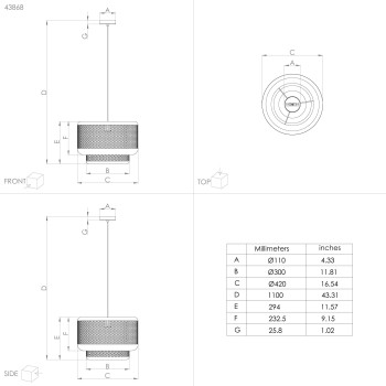 Pendul HETTONLE Eglo 43868, 1xE27