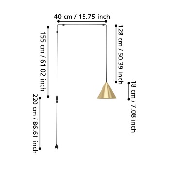 Pendul NARICES Eglo 900975, 1xE27