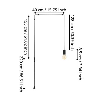 Pendul PINETINA Eglo 900976, 1xE27