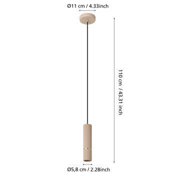 Pendul CAMINIA Eglo 901151, 1xGU10