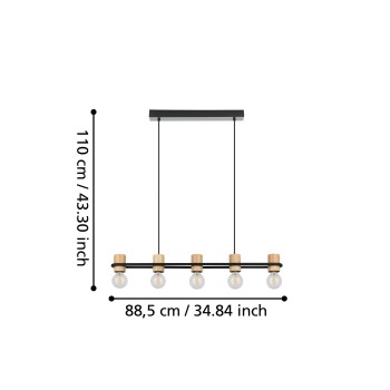 Lustra CHIEVELEY Eglo 43541, 5xE27