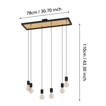 Lustra CONSETT Eglo 43725, 6xE27