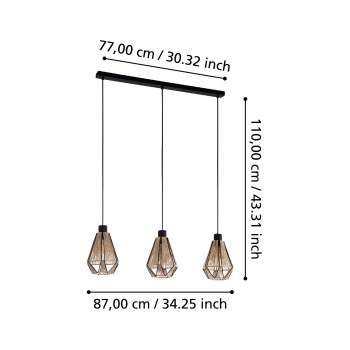 Lustra ADWICKLE Eglo 43777, 3xE27
