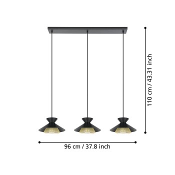 Lustra GRIZEDALE Eglo 43886, 3xE27