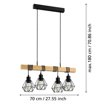 Lustra TOWNSHEND 5 Eglo 44075, 4xE27