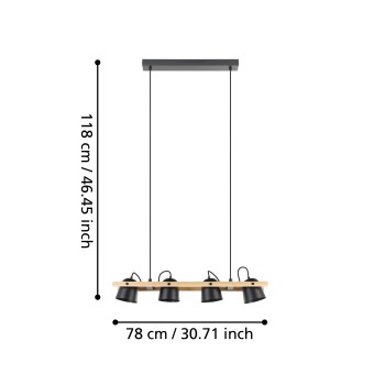 Lustra LED HORNWOOD-Z Eglo 900883, 3.7W