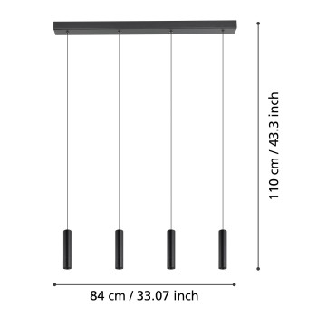 Lustra LED ALMUDAINA Eglo 900906, 5.4W