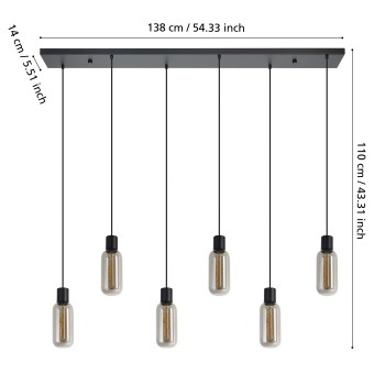 Lustra MAIONE Eglo 901006, 6xE27