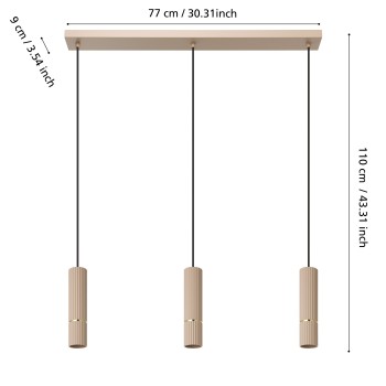 Lustra CAMINIA Eglo 901152, 3xGU10