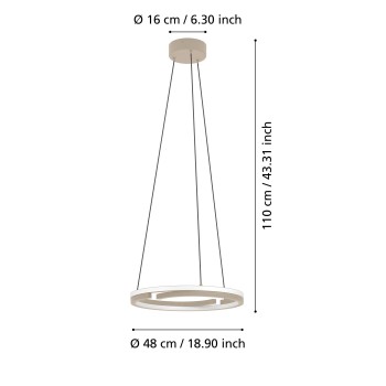 Lustra LED MEZZOMONTE Eglo 901824, 40W