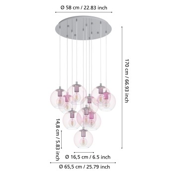 Lustra ARISCANI 2 Eglo 901922, 10xE27