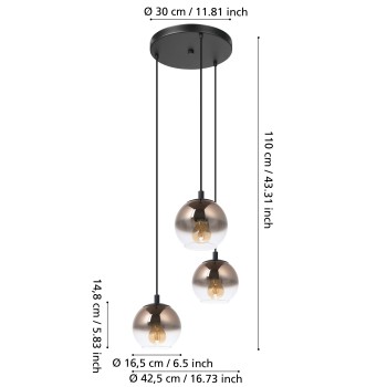 Lustra ARISCANI 1 Eglo 901925, 3xE27