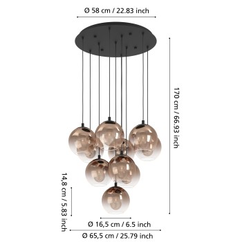 Lustra ARISCANI 1 Eglo 901926, 10xE27