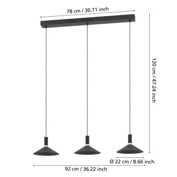 Lustra LED CONOMAVILLA-Z Eglo 902184, 7.5W