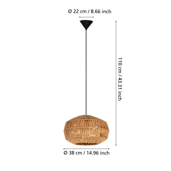 Pendul SHELDON Eglo 44143, 1xE27