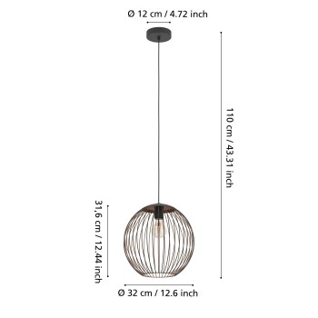 Pendul ALMANZORA Eglo 901868, 1xE27