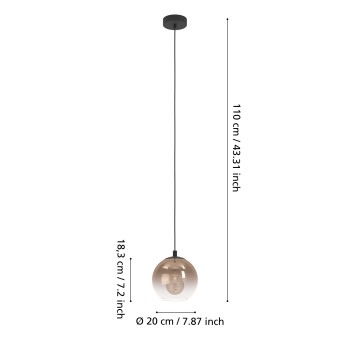 Pendul ARISCANI 1 Eglo 901923, 1xE27