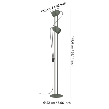 Lampadar TILSTON Eglo 44137, 2xE14