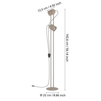 Lampadar TILSTON Eglo 44166, 2xE14