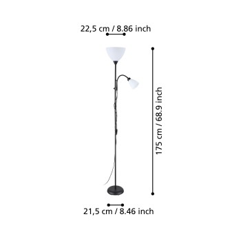 Lampadar MONTANINI-E Eglo 74045, 1xE27 + 1xE14