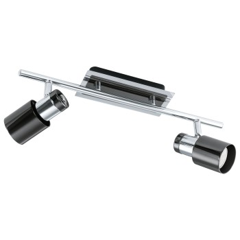 Plafoniera DAVIDA 1 nickel-nero Eglo 30833, 39x7 cm, 2xGU10