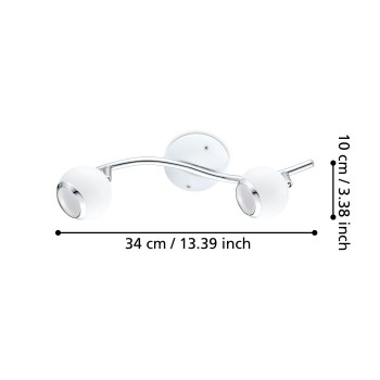 Plafoniera BIMEDA alb/crom Eglo 31002, 36.5x10 cm, 2xGU10
