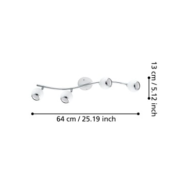 Plafoniera BIMEDA alb/crom Eglo 31004, 64x10 cm, 4xGU10