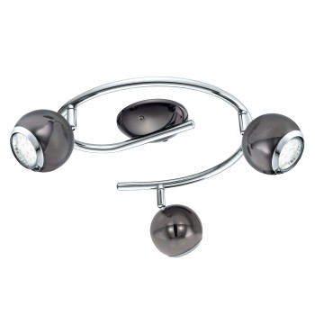 Plafoniera BIMEDA nickel-nero/crom Eglo 31007, L29 cm, 3xGU10