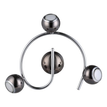 Plafoniera BIMEDA nickel-nero/crom Eglo 31007, L29 cm, 3xGU10