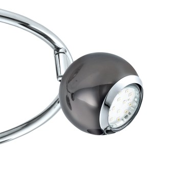 Plafoniera BIMEDA nickel-nero/crom Eglo 31007, L29 cm, 3xGU10