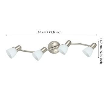 Plafoniera DAKAR 1 nichel satinat Eglo 88474, 65x10 cm, 4xE14