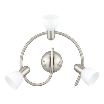 Plafoniera DAKAR 1 nichel satinat Eglo 88475, D29.5 cm, 3xE14