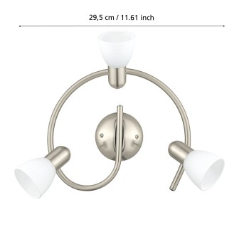 Plafoniera DAKAR 1 nichel satinat Eglo 88475, D29.5 cm, 3xE14