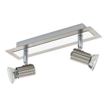 Plafoniera ROTTELO nichel satinat/crom Eglo 90915, 28x7 cm, 2xGU10