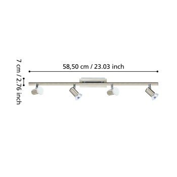 Plafoniera ROTTELO nichel satinat/crom Eglo 90917, 78x7 cm, 4xGU10