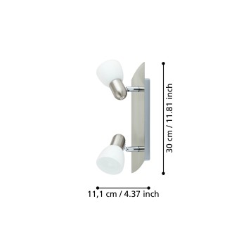 Plafoniera ENEA nichel satinat Eglo 90984, 30x7 cm, 2xE14