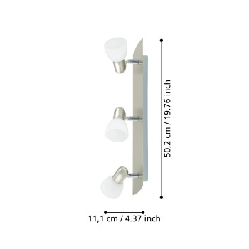 Plafoniera ENEA nichel satinat Eglo 90985, 50x7 cm, 3xE14