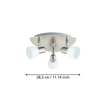 Plafoniera ENEA nichel satinat Eglo 90986, D26.5 cm, 3xE14