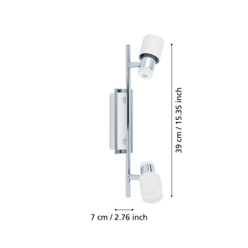 Plafoniera DAVIDA crom/alb Eglo 92085, 39x7 cm, 2xGU10