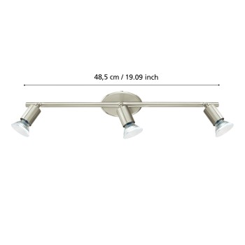 Plafoniera BUZZ-LED nichel satinat Eglo 92597, 48.5x6.5 cm, 3xGU10