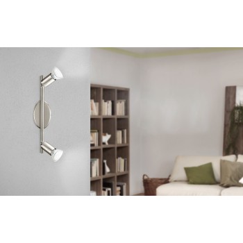 Plafoniera BUZZ-LED nichel satinat Eglo 92597, 48.5x6.5 cm, 3xGU10