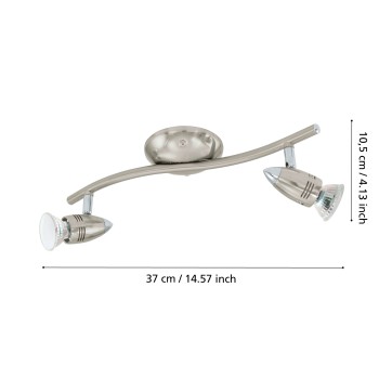 Plafoniera MAGNUM-LED nichel satinat/crom Eglo 92642, 33x10.5 cm, 2xGU10